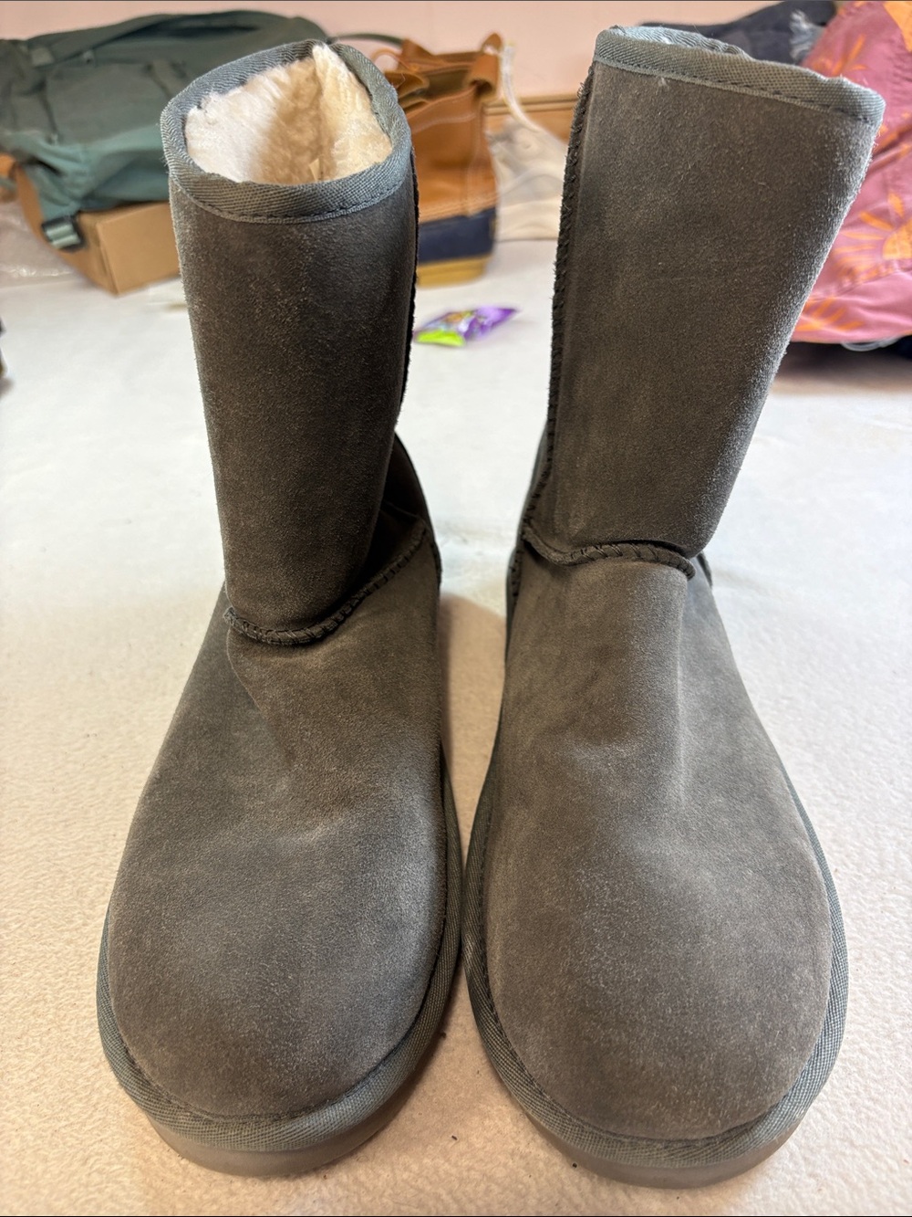 Koolaburra Short Suede Boot in Charcoal